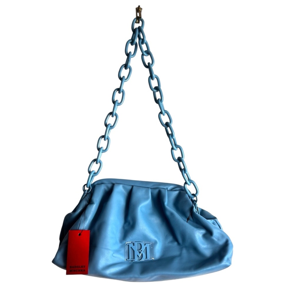 Badgley Mischka Wrapped Frame Clutch Blue NEW!